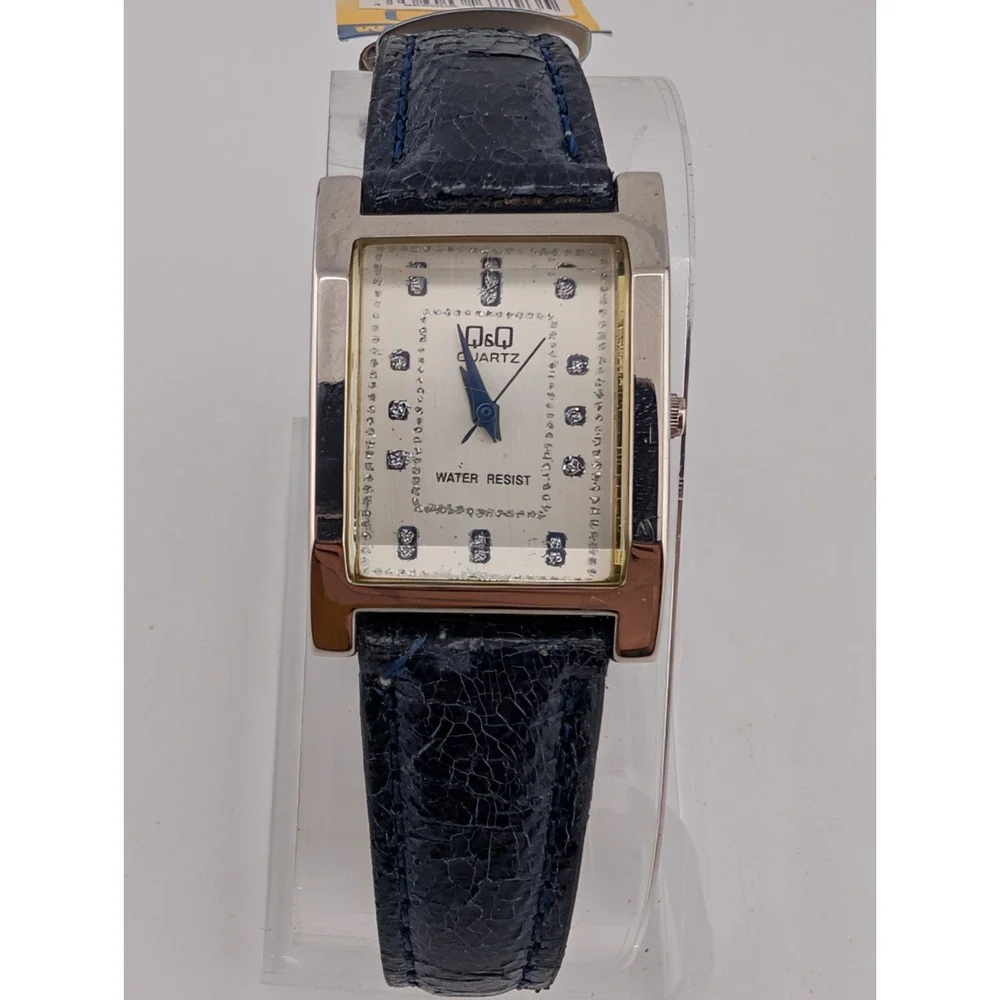 Q&Q Women's Watch Silver 23mm Case Blue Band- New Battery